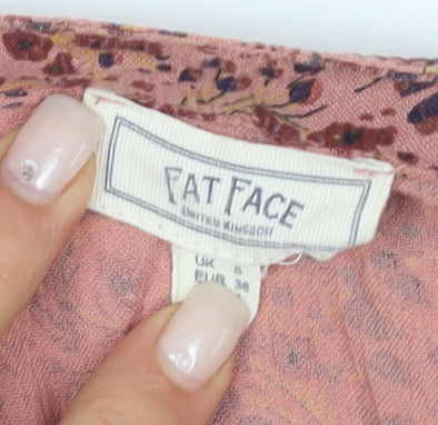 Fat Face Women's Pink Floral Tunic Blouse Size 10