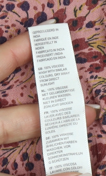 Fat Face Women's Pink Floral Tunic Blouse Size 10