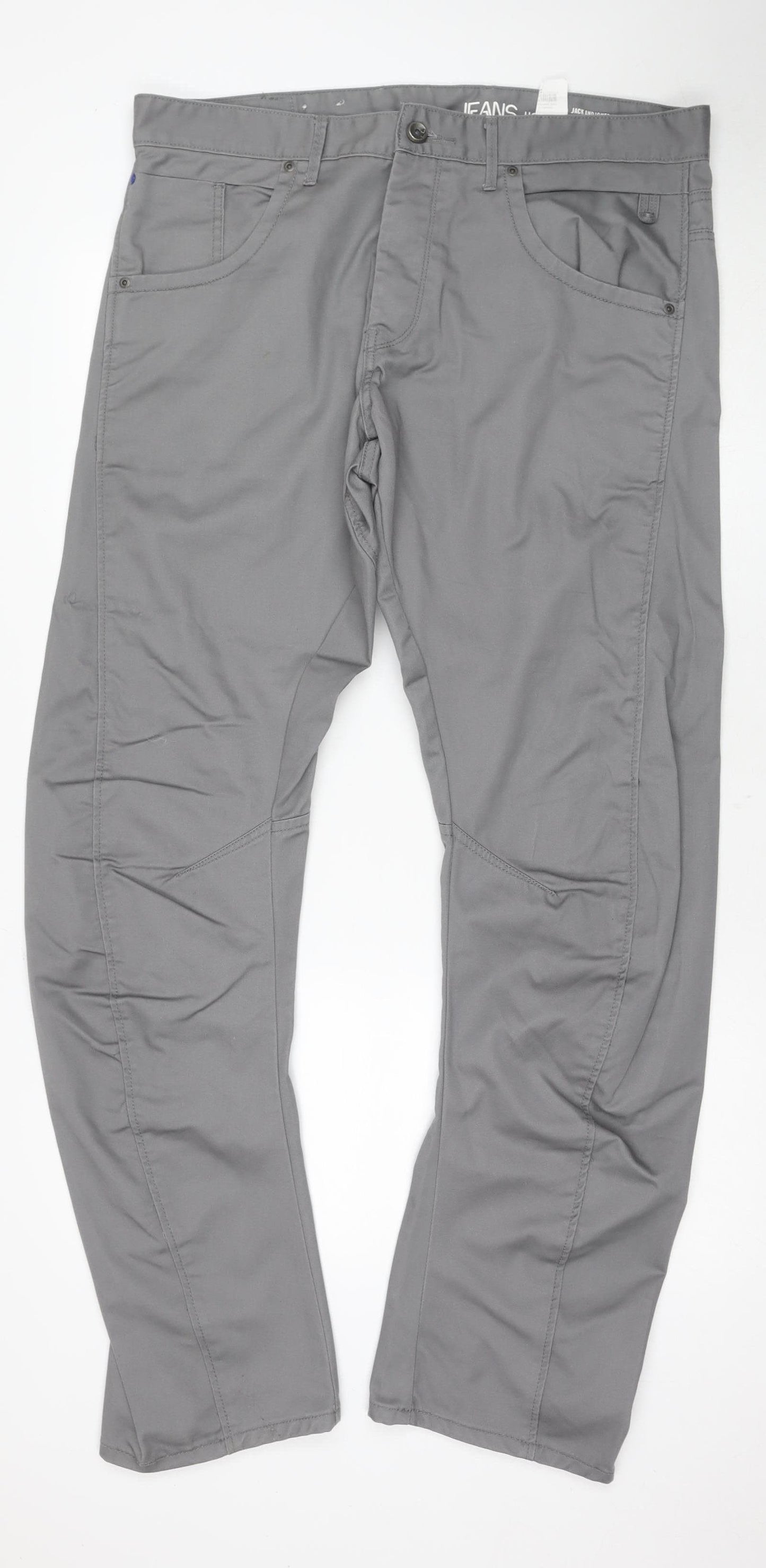 Jack & Jones Men's Grey Straight Jeans Size 39 Regular Fit