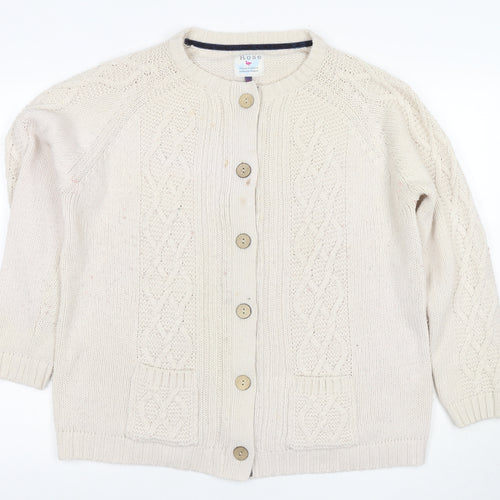 Country Rose Ivory Cable-Knit Cardigan XL