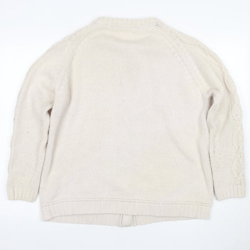 Country Rose Ivory Cable-Knit Cardigan XL