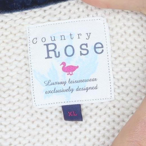 Country Rose Ivory Cable-Knit Cardigan XL