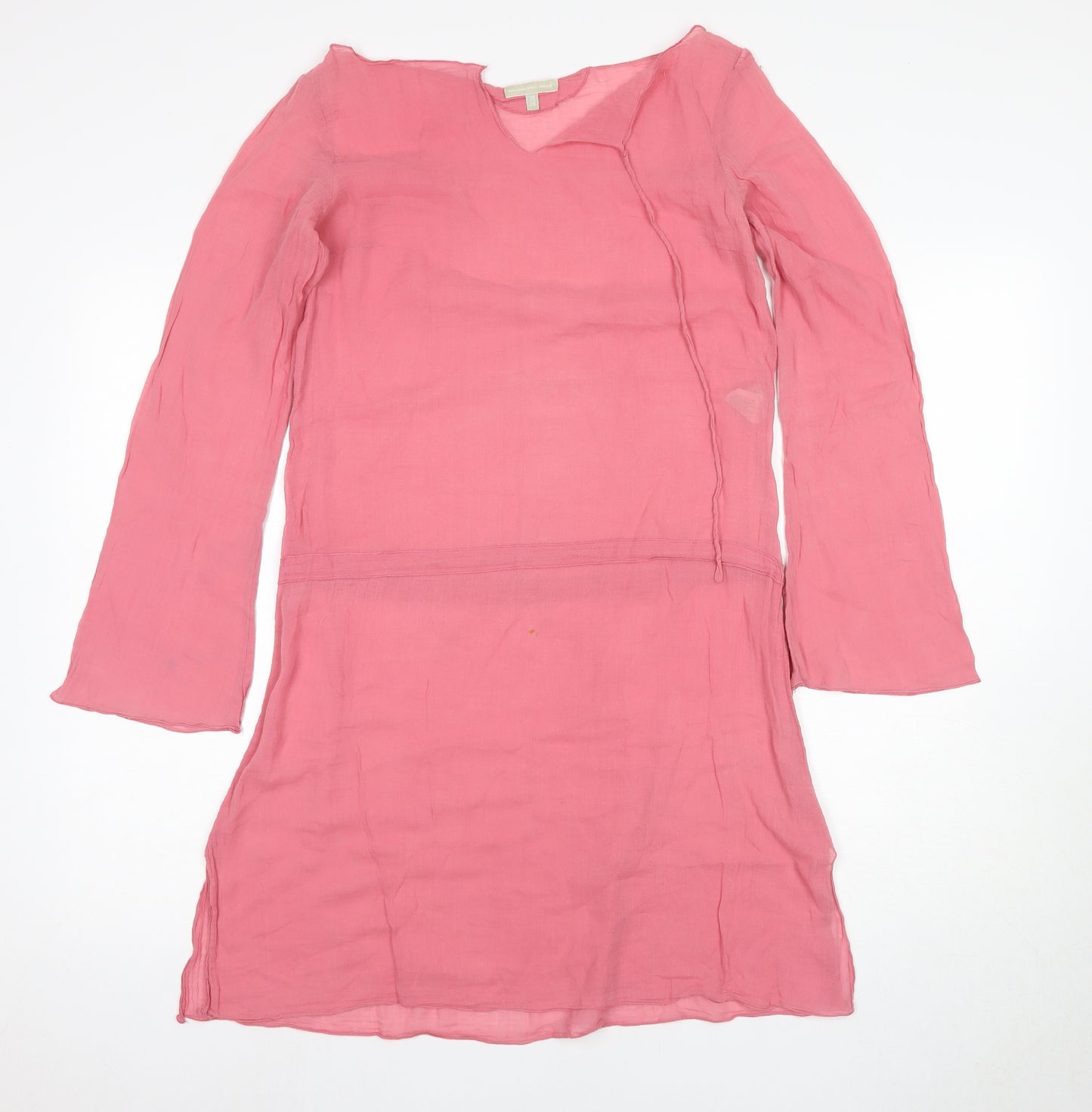 Massimo Dutti Women's Pink Shift Dress - Size 10