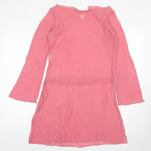 Massimo Dutti Women's Pink Shift Dress - Size 10