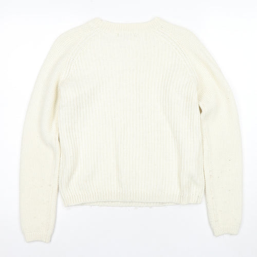 Pied A Terre Women's Ivory Knit Pullover Jumper Size 10