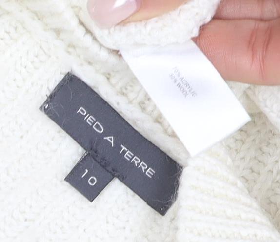 Pied A Terre Women's Ivory Knit Pullover Jumper Size 10