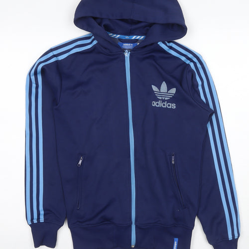 Adidas Men's Blue Full Zip Hoodie, Size S