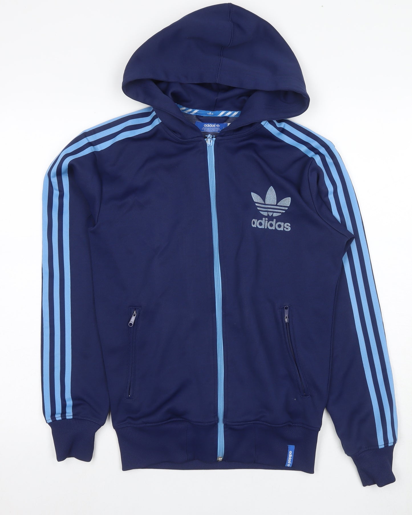 Adidas Men's Blue Full Zip Hoodie, Size S