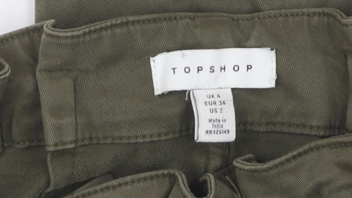 Topshop Women's Green Cargo Trousers Size 6