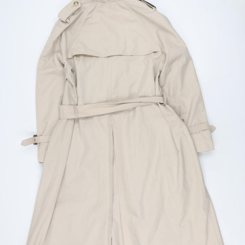 St Michael Women's Beige Check Lined Trench Coat Size 14