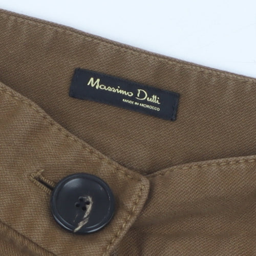 Massimo Dutti Women's Brown Knee Length Skirt, Size 10, Cotton
