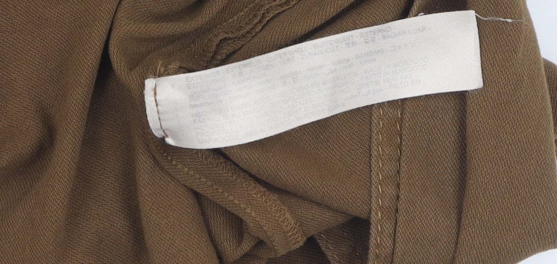 Massimo Dutti Women's Brown Knee Length Skirt, Size 10, Cotton