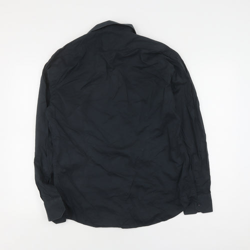 Trussardi Men's Black Long Sleeve Button-Up Shirt