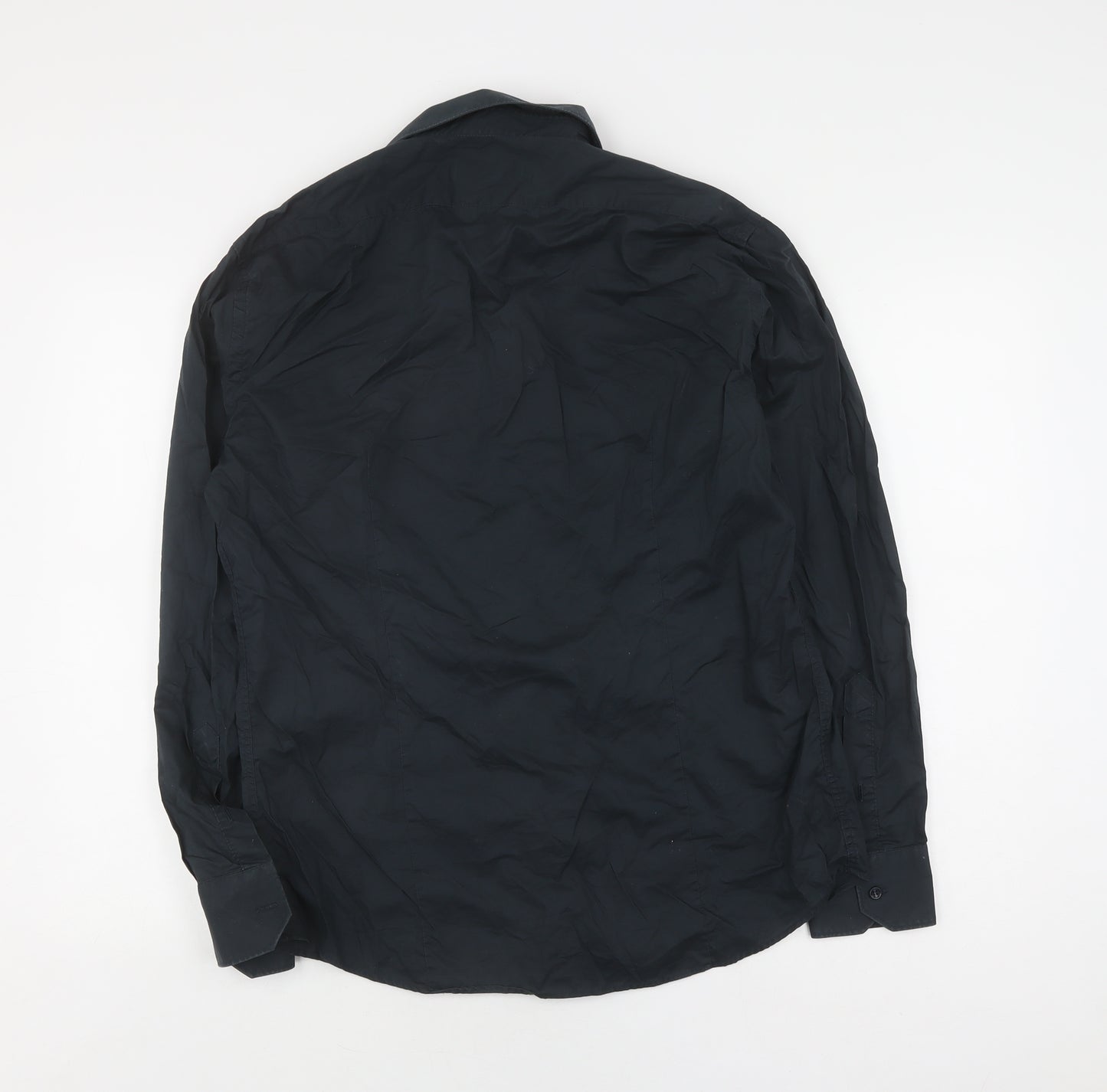 Trussardi Men's Black Long Sleeve Button-Up Shirt