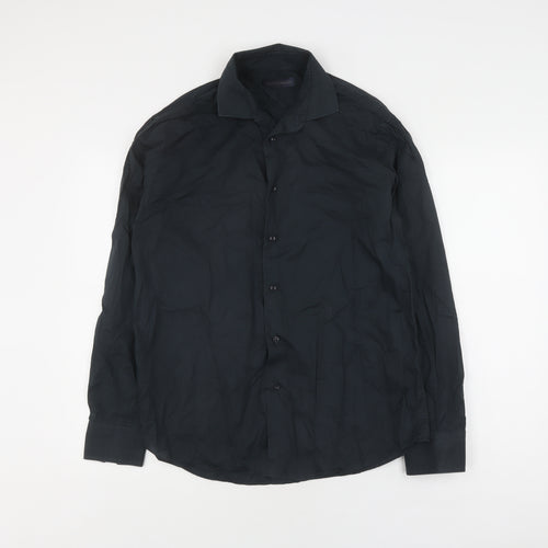 Trussardi Men's Black Long Sleeve Button-Up Shirt