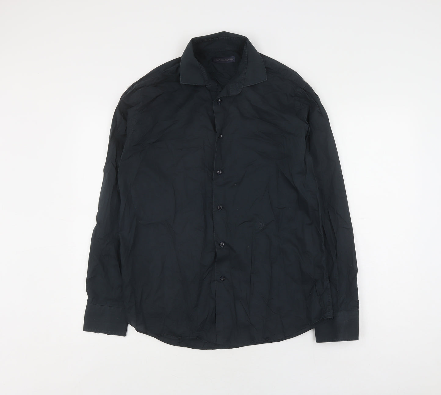 Trussardi Men's Black Long Sleeve Button-Up Shirt