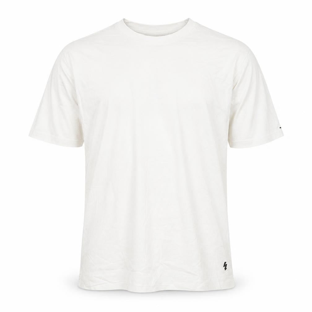 Front view of RESERVED men’s white graphic relaxed fit t-shirt m