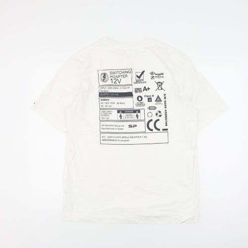 Reserved Mens White Graphic Relaxed Fit T-Shirt M