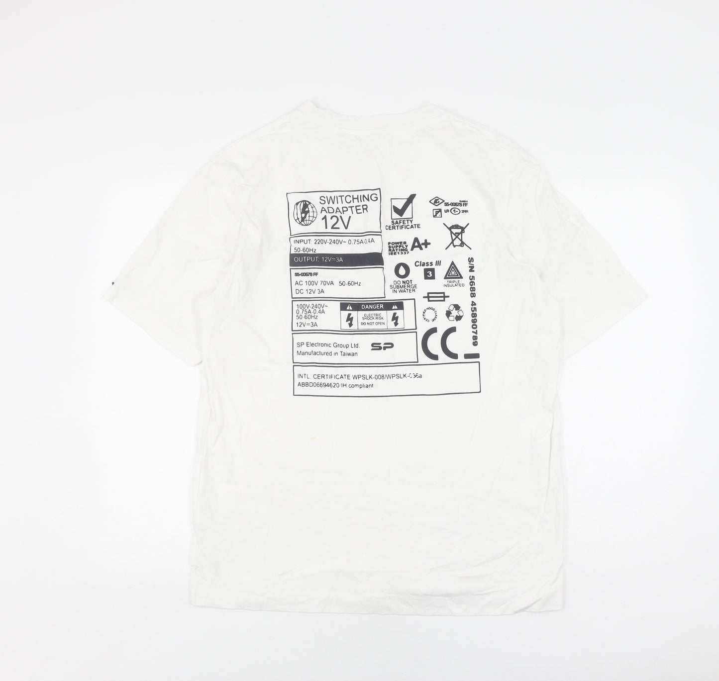 Reserved Mens White Graphic Relaxed Fit T-Shirt M