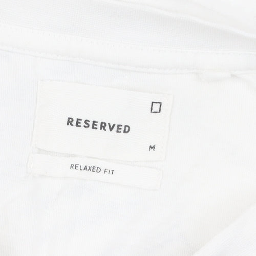 Reserved Mens White Graphic Relaxed Fit T-Shirt M