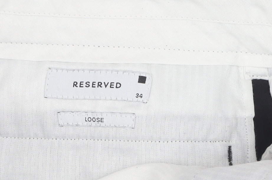 Reserved Men's Black Loose Fit Trousers Size 34