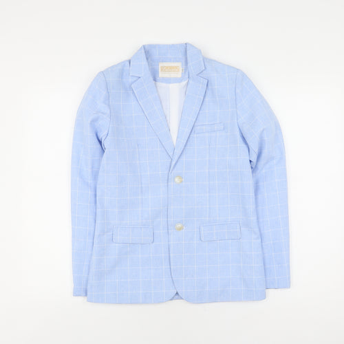 Lolanta Women's Blue Check Blazer, Size 14, 2-Button