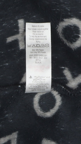 George Men's Black PlayStation Fleece Robe, S, Hooded