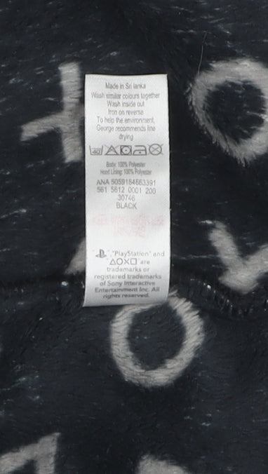 George Men's Black PlayStation Fleece Robe, S, Hooded