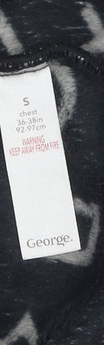 George Men's Black PlayStation Fleece Robe, S, Hooded