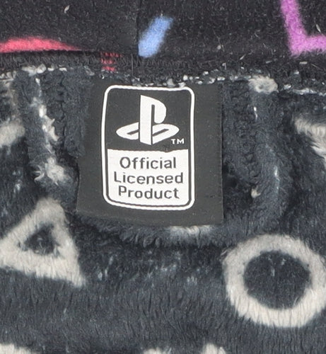 George Men's Black PlayStation Fleece Robe, S, Hooded