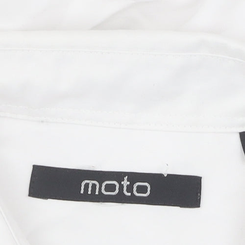 Moto Men's White Tribal Graphic Shirt M Short Sleeve