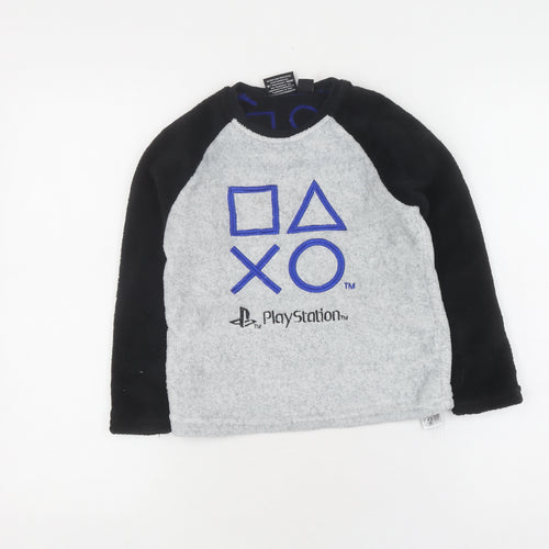 PlayStation Boys Grey Black Fleece Pyjama Top 6-7 Years