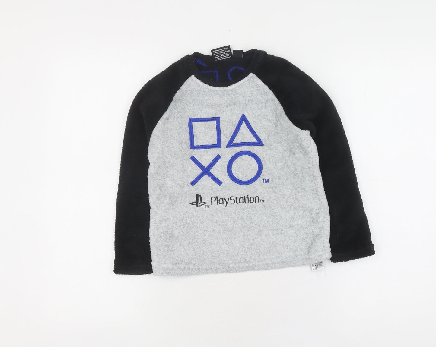 PlayStation Boys Grey Black Fleece Pyjama Top 6-7 Years
