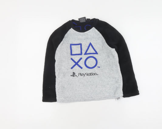 PlayStation Boys Grey Black Fleece Pyjama Top 6-7 Years