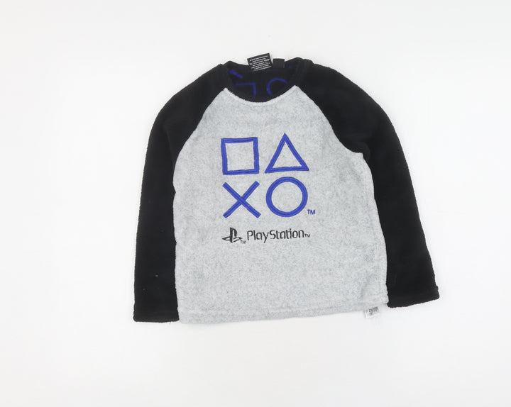 PlayStation Boys Grey Black Fleece Pyjama Top 6-7 Years