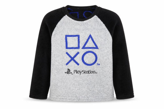 PlayStation Boys Grey Black Fleece Pyjama Top 6-7 Years