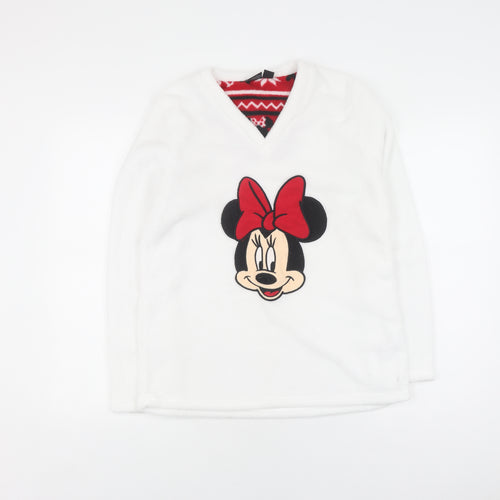 Disney Women White Fleece Pyjama Top Size 10-12