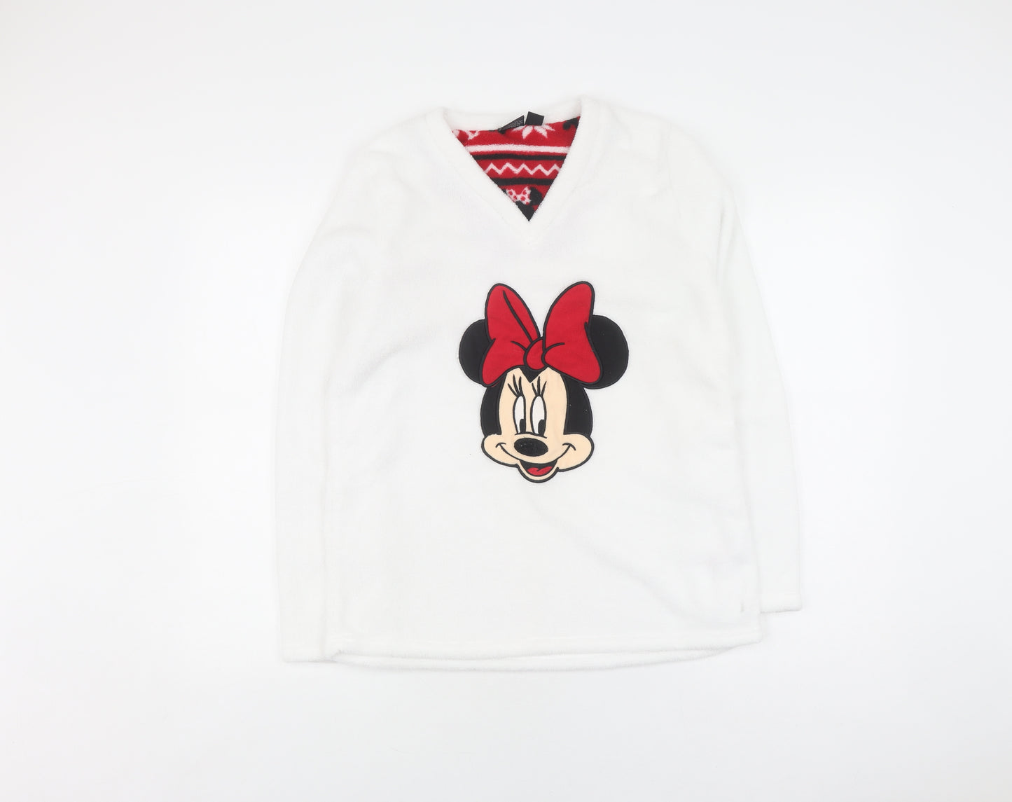 Disney Women White Fleece Pyjama Top Size 10-12