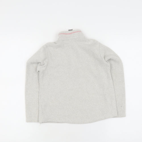Decathlon Girls Grey Fleece Hoodie, Size 7-8 Years, 1/2 Zip