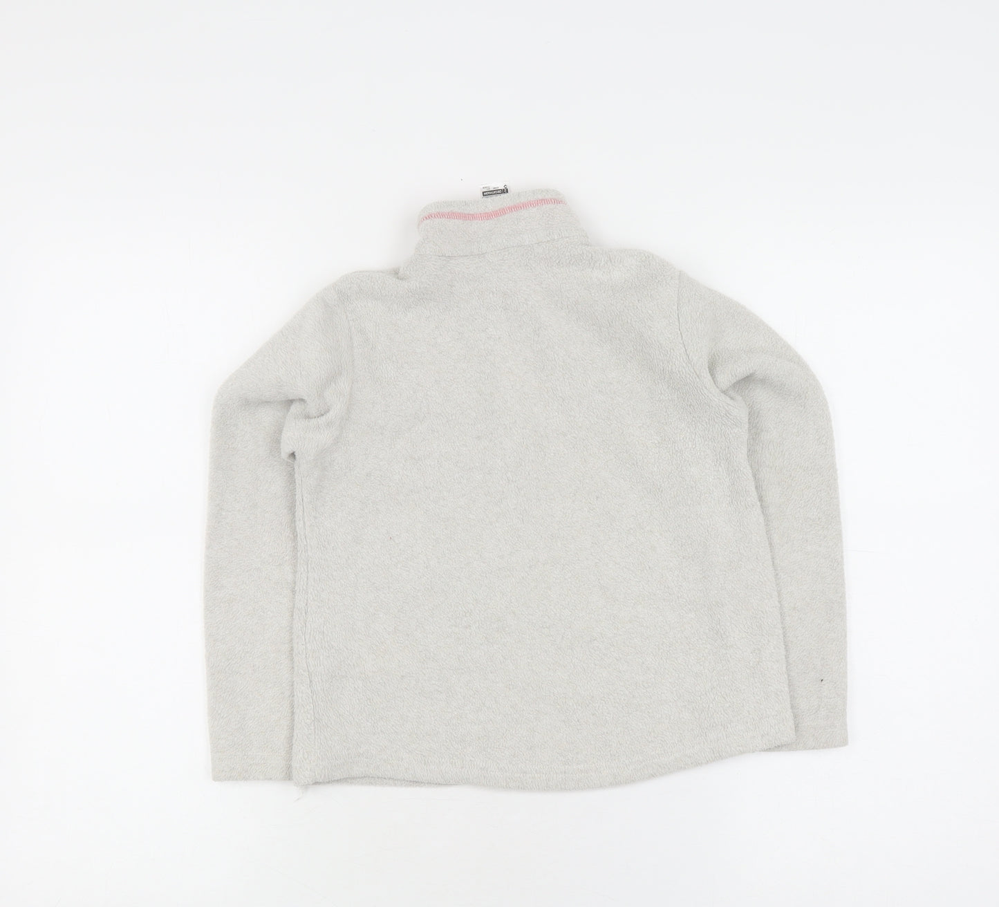 Decathlon Girls Grey Fleece Hoodie, Size 7-8 Years, 1/2 Zip