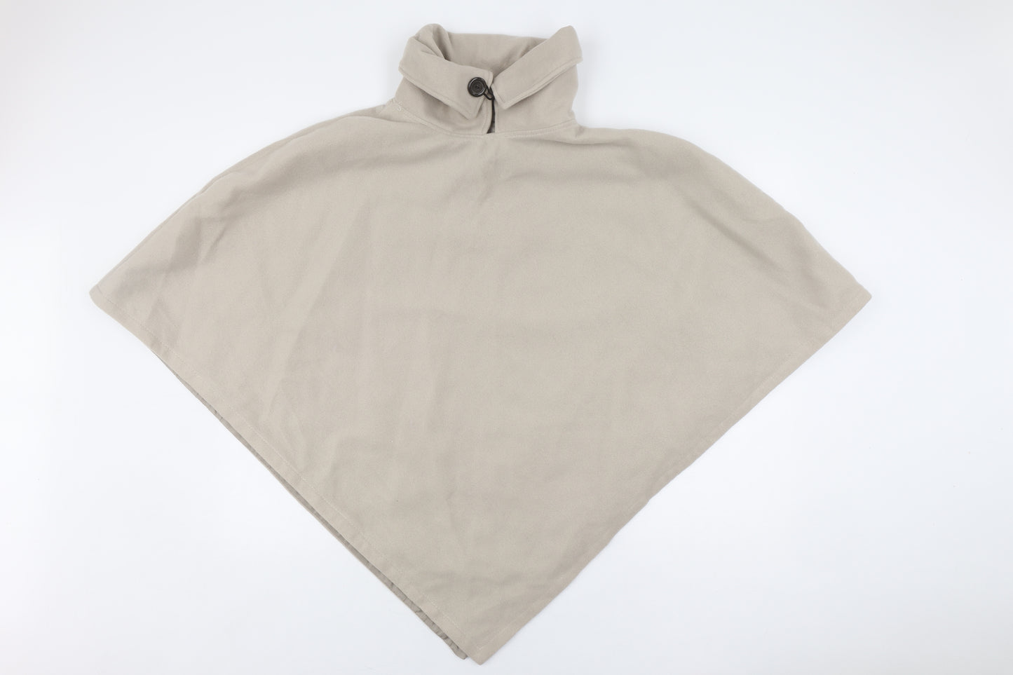 La Redoute Beige Women's Poncho, Button Detail, Collared