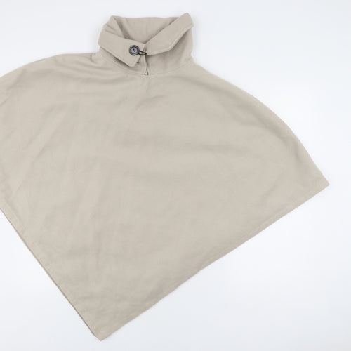La Redoute Beige Women's Poncho, Button Detail, Collared