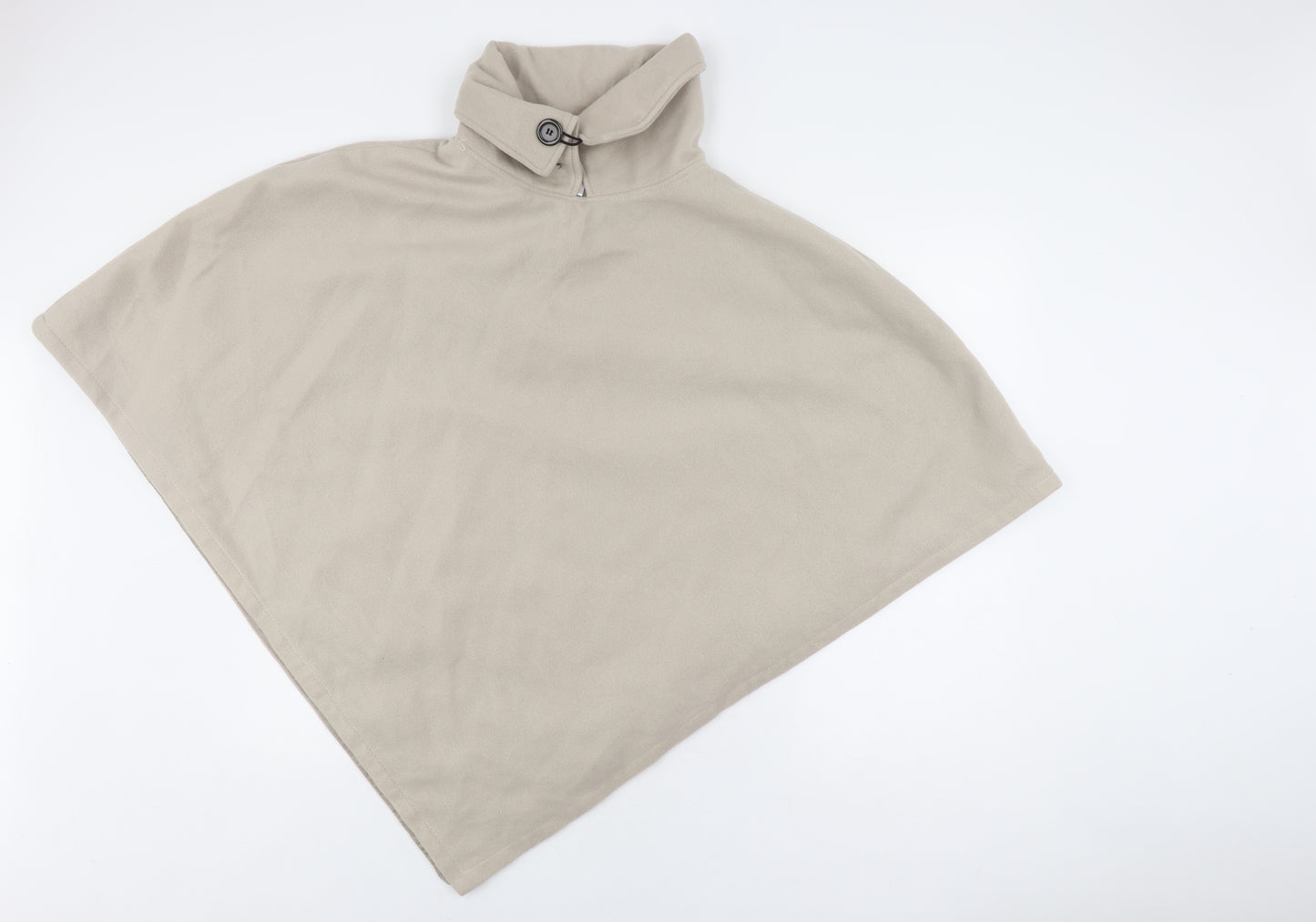 La Redoute Beige Women's Poncho, Button Detail, Collared