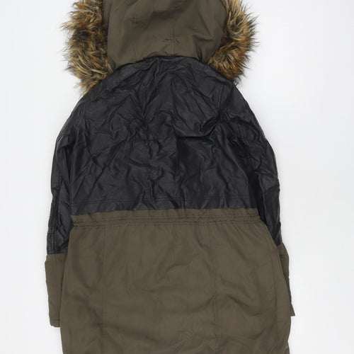 River Island Women's Green Parka Jacket Size 8 Winter Ready