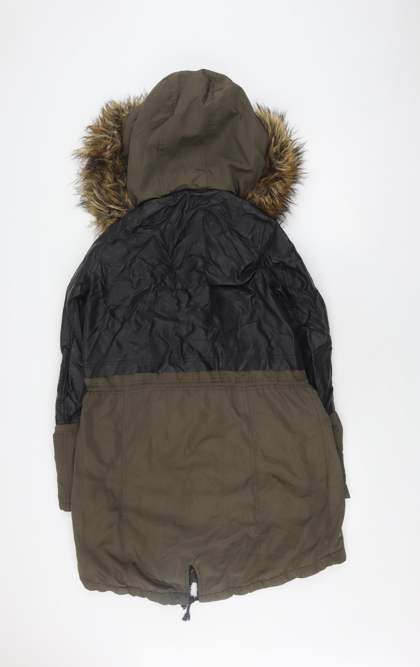 River Island Women's Green Parka Jacket Size 8 Winter Ready