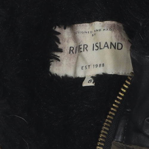 River Island Women's Green Parka Jacket Size 8 Winter Ready