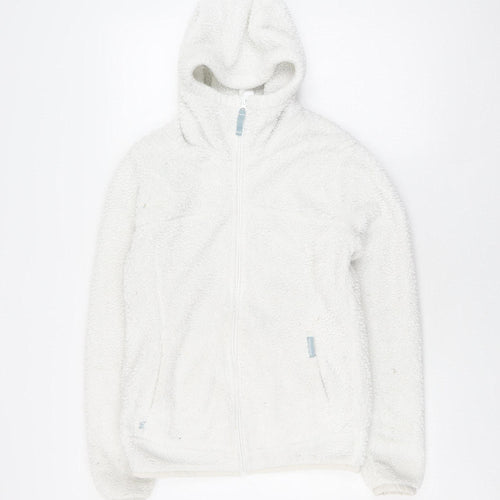 Decathlon Women's White Hooded Fleece Jacket Size 2