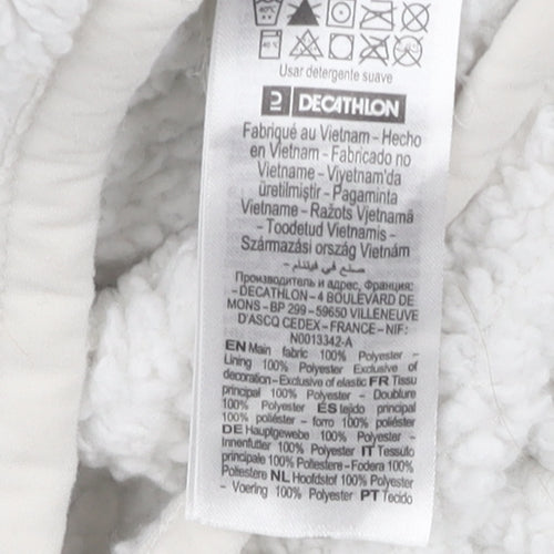 Decathlon Women's White Hooded Fleece Jacket Size 2