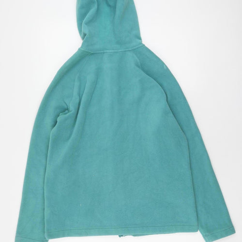 Lands' End Women's Blue Fleece Full Zip Hoodie M