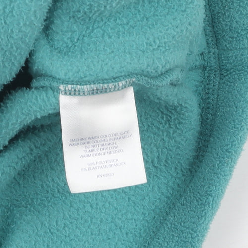 Lands' End Women's Blue Fleece Full Zip Hoodie M
